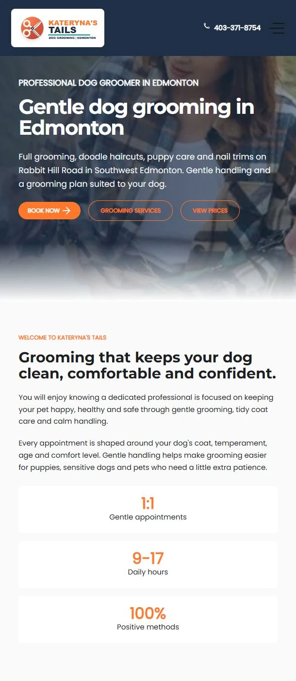 Kateryna’s Tails — website screenshot