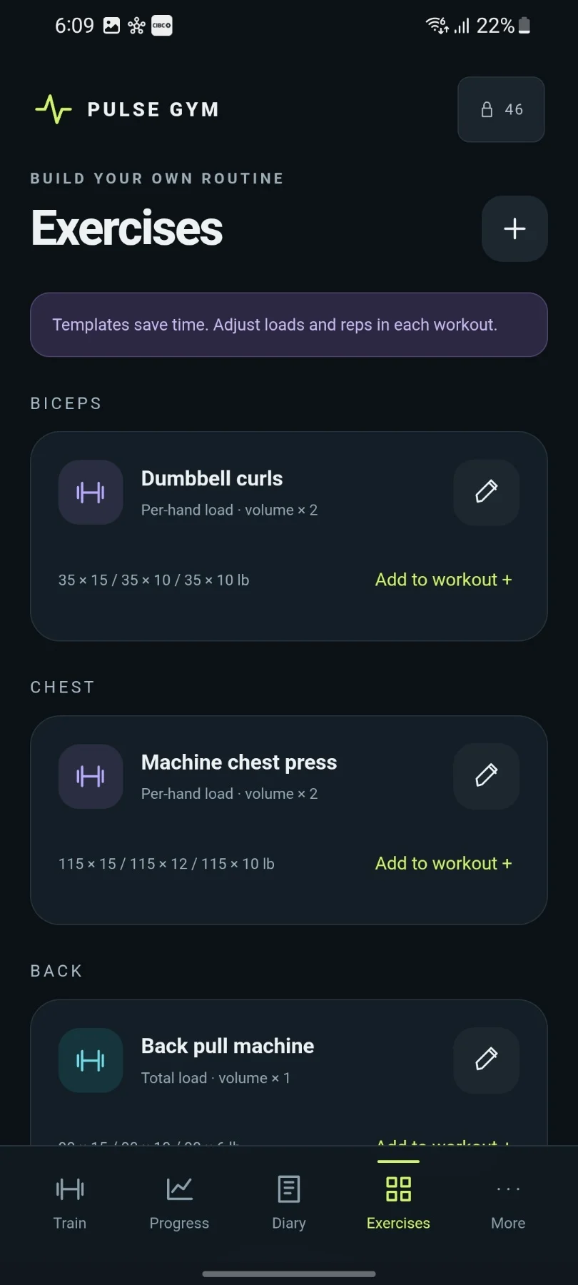 Pulse Gym — Exercises